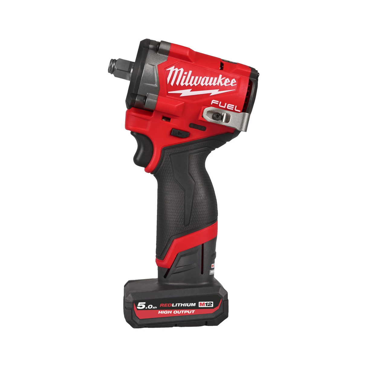 Cheie de impact Milwaukee M12 FUEL™ FCIWF12G3 compacta 1/2" + 2 acumulatori M12™ HIGH OUTPUT™ 5 Ah + incarcator M12 + cutie din plastic