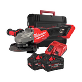 Polizor unghiular 125mm Milwaukee M18™ FHSAG125 + 2 acumulatori M18 FORGE™ 8 Ah+ incarcator M12/M18 + cutie din plastic