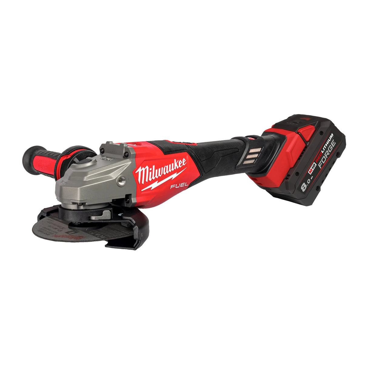 Polizor unghiular 125mm Milwaukee M18™ FHSAG125 + 2 acumulatori M18 FORGE™ 8 Ah+ incarcator M12/M18 + cutie din plastic