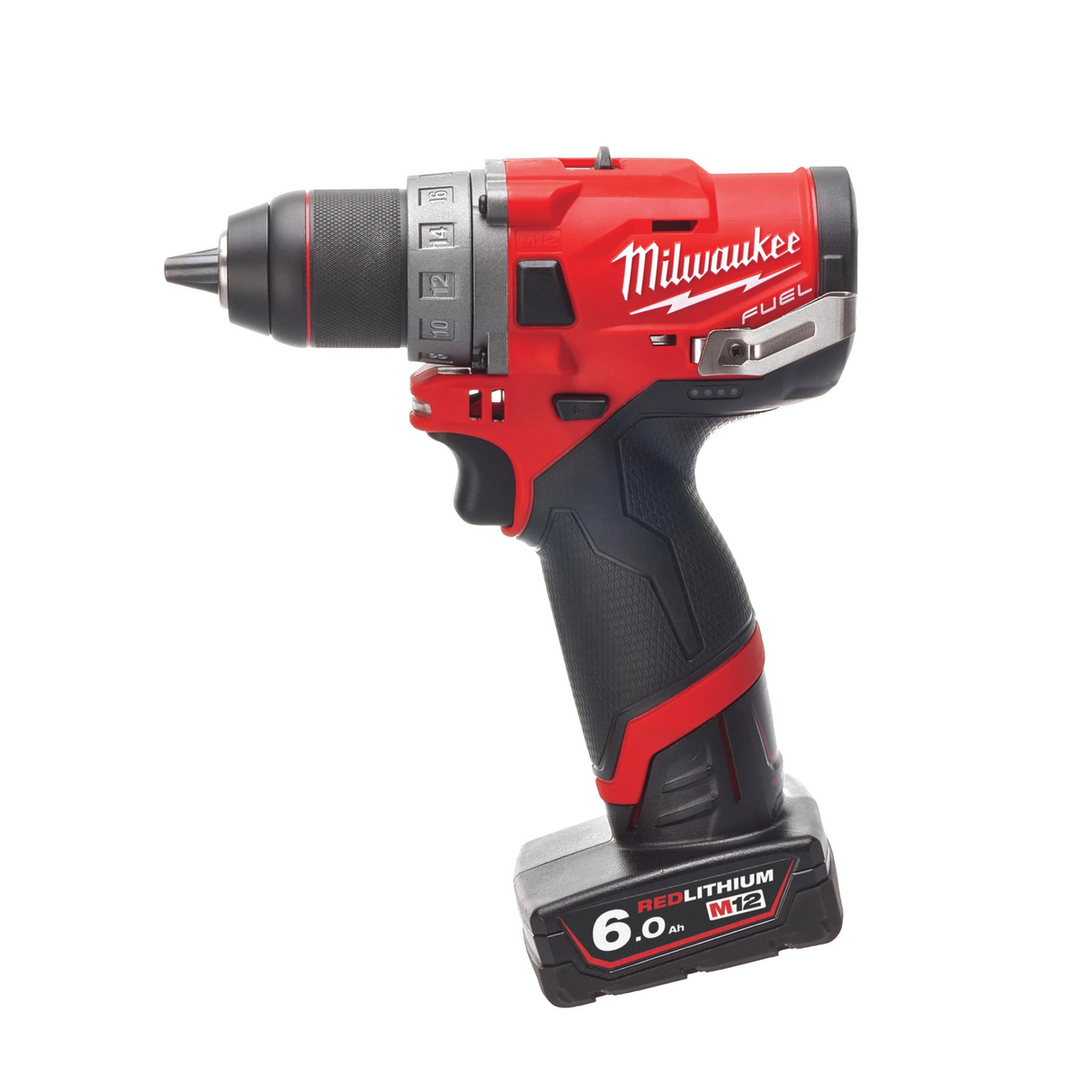 Masina de insurubat / gaurit subcompacta Milwaukee M12 FUEL™ FDD2 + 2 acumulatori M12™ + incarcator M12 + cutie din plastic